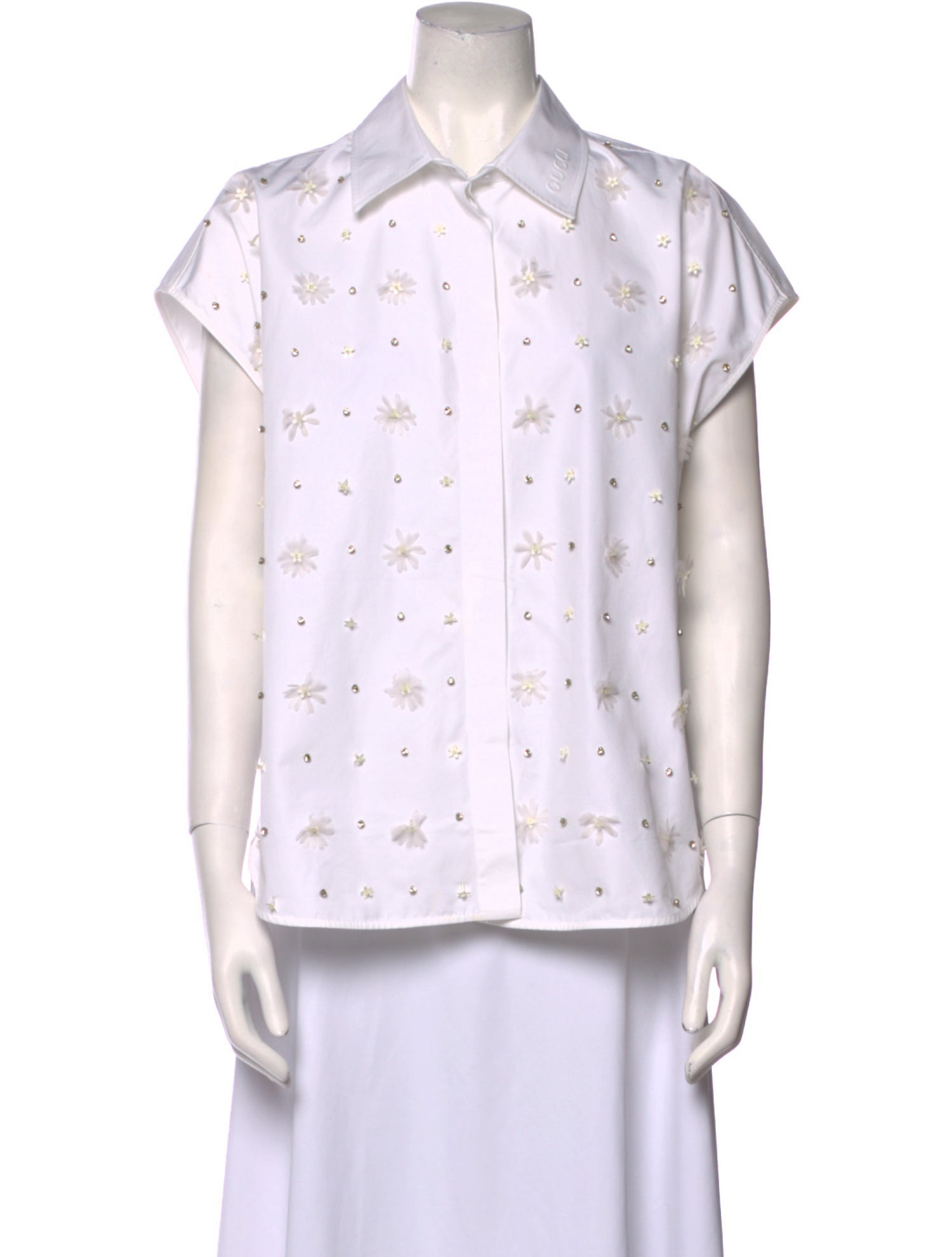 Gucci Floral Print Short Sleeve Button-Up Top